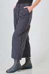 ancle length trousers, soft, in cotton and linen washed canvas - BERGFABEL 