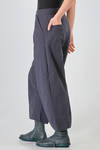 ancle length trousers, soft, in cotton and linen washed canvas - BERGFABEL 