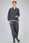 shirt style jacket, wide, in washed linen canvas - BERGFABEL 
