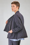 shirt style jacket, wide, in washed linen canvas - BERGFABEL 
