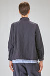 shirt style jacket, wide, in washed linen canvas - BERGFABEL 