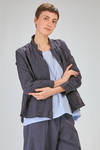 shirt style jacket, wide, in washed linen canvas - BERGFABEL 