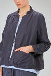 shirt style jacket, wide, in washed linen canvas - BERGFABEL 