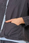 shirt style jacket, wide, in washed linen canvas - BERGFABEL 