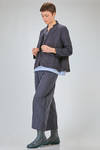 shirt style jacket, wide, in washed linen canvas - BERGFABEL 