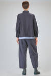 shirt style jacket, wide, in washed linen canvas - BERGFABEL 
