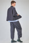 shirt style jacket, wide, in washed linen canvas - BERGFABEL 