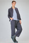 shirt style jacket, wide, in washed linen canvas - BERGFABEL 
