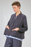 shirt style jacket, wide, in washed linen canvas - BERGFABEL 