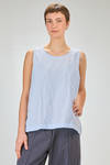 hip length top, wide, flared, in washed cotton and linen canvas - BERGFABEL 