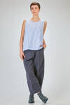 hip length top, wide, flared, in washed cotton and linen canvas - BERGFABEL 