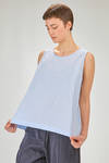 hip length top, wide, flared, in washed cotton and linen canvas - BERGFABEL 