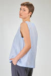 hip length top, wide, flared, in washed cotton and linen canvas - BERGFABEL 