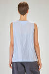 hip length top, wide, flared, in washed cotton and linen canvas - BERGFABEL 