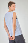 hip length top, wide, flared, in washed cotton and linen canvas - BERGFABEL 