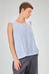 hip length top, wide, flared, in washed cotton and linen canvas - BERGFABEL 