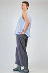 hip length top, wide, flared, in washed cotton and linen canvas - BERGFABEL 