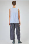 hip length top, wide, flared, in washed cotton and linen canvas - BERGFABEL 