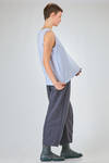 hip length top, wide, flared, in washed cotton and linen canvas - BERGFABEL 
