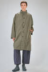 under-the-knee overcoat, wide, in washed cotton waterproof canvas - BERGFABEL 