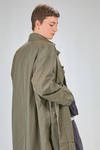 under-the-knee overcoat, wide, in washed cotton waterproof canvas - BERGFABEL 