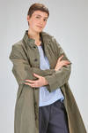 under-the-knee overcoat, wide, in washed cotton waterproof canvas - BERGFABEL 