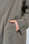 under-the-knee overcoat, wide, in washed cotton waterproof canvas - BERGFABEL 
