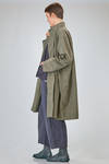 under-the-knee overcoat, wide, in washed cotton waterproof canvas - BERGFABEL 
