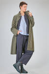 under-the-knee overcoat, wide, in washed cotton waterproof canvas - BERGFABEL 