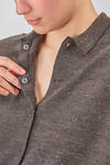 long, loose-knit shirt in shantung-effect silk and melange cotton - BOBOUTIC 