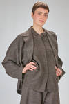 giacca lunga e ampia in maglia ad effetto shantung di seta e cotone melange - BOBOUTIC 