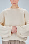 oversized, hip-length sweater in frisé cotton knit - BOBOUTIC 
