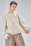 oversized, hip-length sweater in frisé cotton knit - BOBOUTIC 