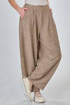 oversized trousers in a silk and cotton melange shantung-effect knit - BOBOUTIC 