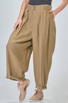 wide pants in washed linen canvas with inner parts lined in washed cotton canvas - CINI 