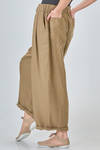 wide pants in washed linen canvas with inner parts lined in washed cotton canvas - CINI 