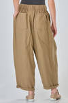 wide pants in washed linen canvas with inner parts lined in washed cotton canvas - CINI 