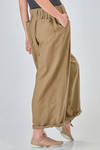 wide pants in washed linen canvas with inner parts lined in washed cotton canvas - CINI 