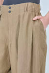 wide pants in washed linen canvas with inner parts lined in washed cotton canvas - CINI 