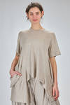 long and wide 'sculpture' t-shirt in washed slub linen jersey - COMME DES GARÇONS 