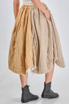 'sclpture' skirt , under-the-knee, wide, of heavy jute, ramié and cotton - COMME DES GARÇONS 