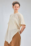 long wide asymmetrical shirt in flamed washed cotton gauze - FORME D' EXPRESSION 