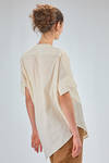 long wide asymmetrical shirt in flamed washed cotton gauze - FORME D' EXPRESSION 