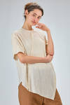 long wide asymmetrical shirt in flamed washed cotton gauze - FORME D' EXPRESSION 