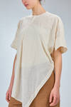long wide asymmetrical shirt in flamed washed cotton gauze - FORME D' EXPRESSION 