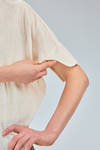 long wide asymmetrical shirt in flamed washed cotton gauze - FORME D' EXPRESSION 