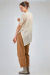 long wide asymmetrical shirt in flamed washed cotton gauze - FORME D' EXPRESSION 