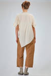 long wide asymmetrical shirt in flamed washed cotton gauze - FORME D' EXPRESSION 