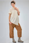long wide asymmetrical shirt in flamed washed cotton gauze - FORME D' EXPRESSION 