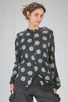 long, asymmetrical cardigan in wool stockinette knit with printed polka dots - JUNYA WATANABE 